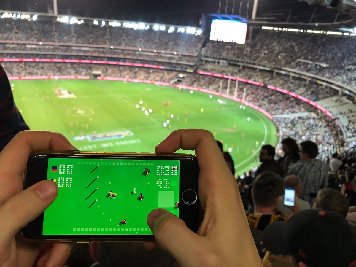 Kicking Behinds at the footy. #AFLTigersDees