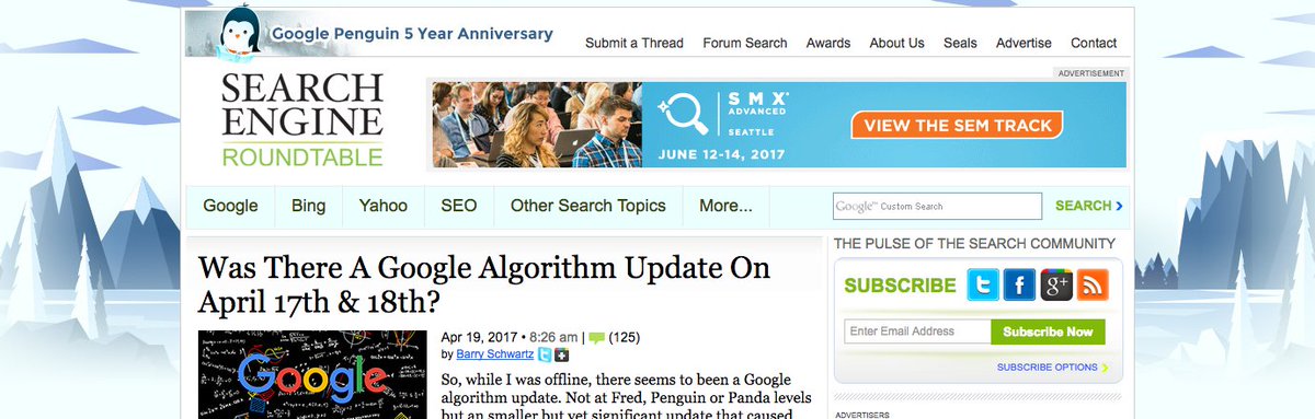 Se Roundtable On Twitter Did You Know Today Is The 5th Year Se Roundtable On Twitter Did You Know Today Is The 5th Year Anniversary Of Google Penguin Update Here Our Theme Seroundtable