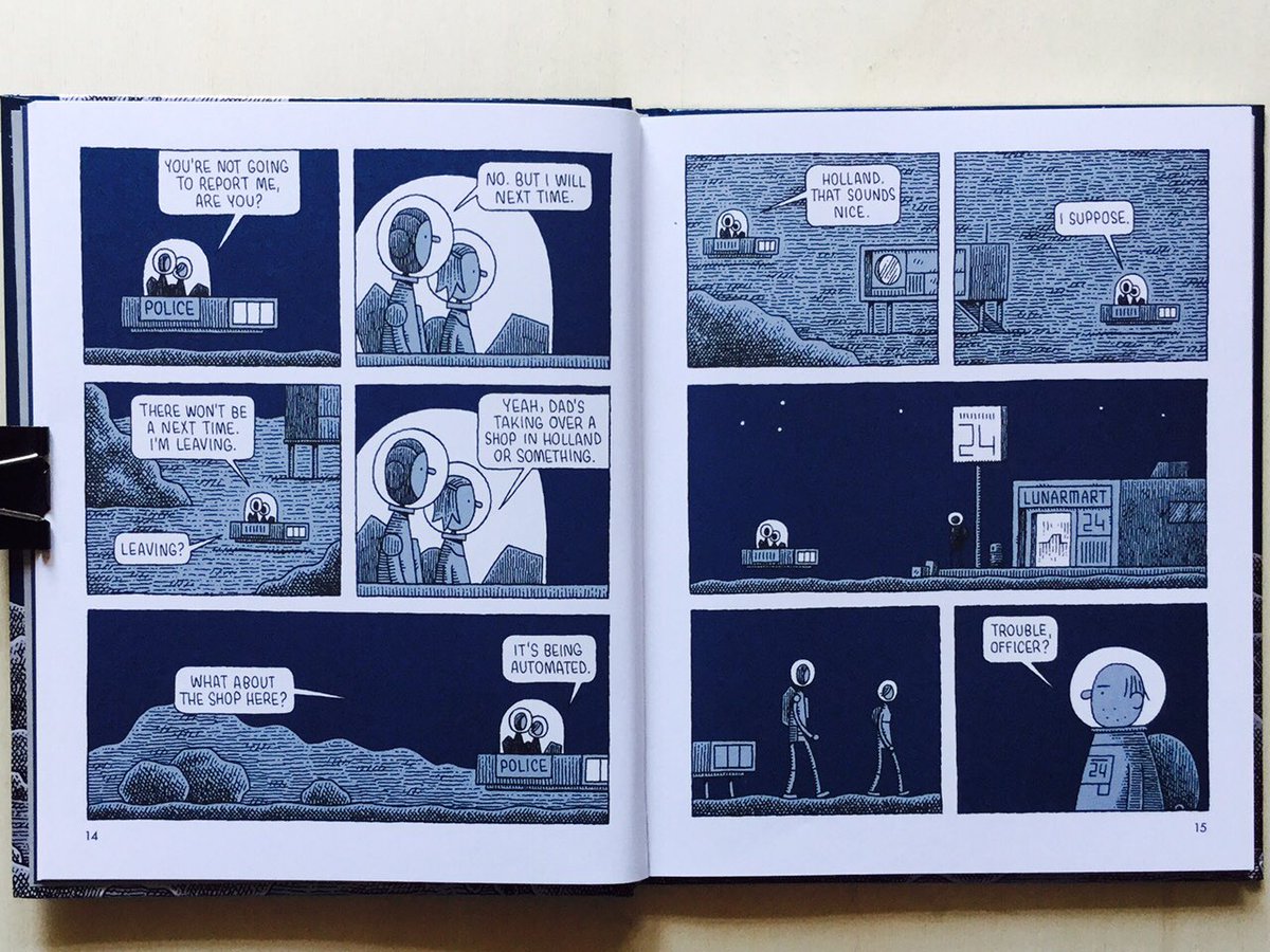 OnPrintedPaper's tweet photo. "Mooncop": a passeggio sulla #luna con @tomgauld
Leggi di più 👉🏻 https://t.co/GLXcLQZfMN
#book #comics #graphicnovel #moon #space #mooncop https://t.co/Cxb1RvLSF2