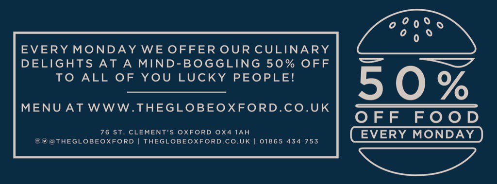 VALEXLORDX's tweet photo. Every Monday 50% off our epic food. Combine with happy hour and you're into a winner! https://t.co/ejgm0RsSz3