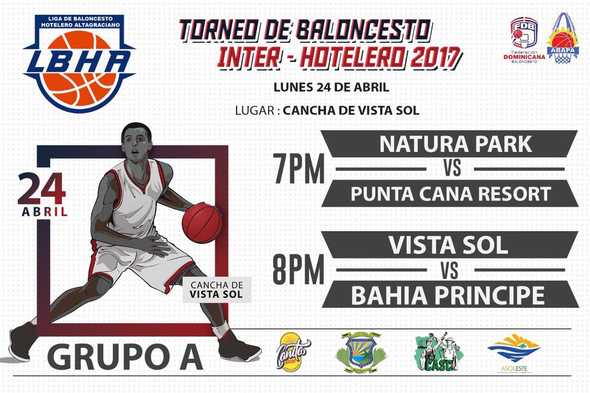 ligahotelerord's tweet photo. #GrupoA Partido programado para el Lunes 24
#NaturaPark vs #PuntaCanaResort
#VistaSol vs #BahiaPrincipe
@FedombalRD @361Noel @hugo_ant https://t.co/Nm6H948xu9