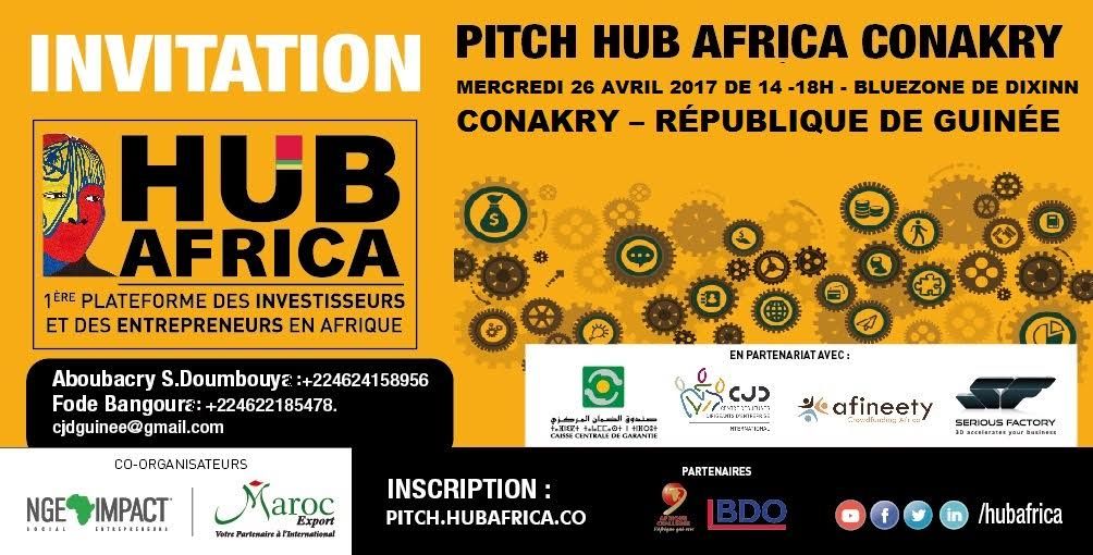 HUBAfrica's tweet photo. Le #Pitch @HUBAfrica  Conakry aura lieu le Mercredi 26 Avril à la #BlueZone de #Dixinn #Conakry #Guinée. Stay Tuned! https://t.co/JpUt6ShLKo