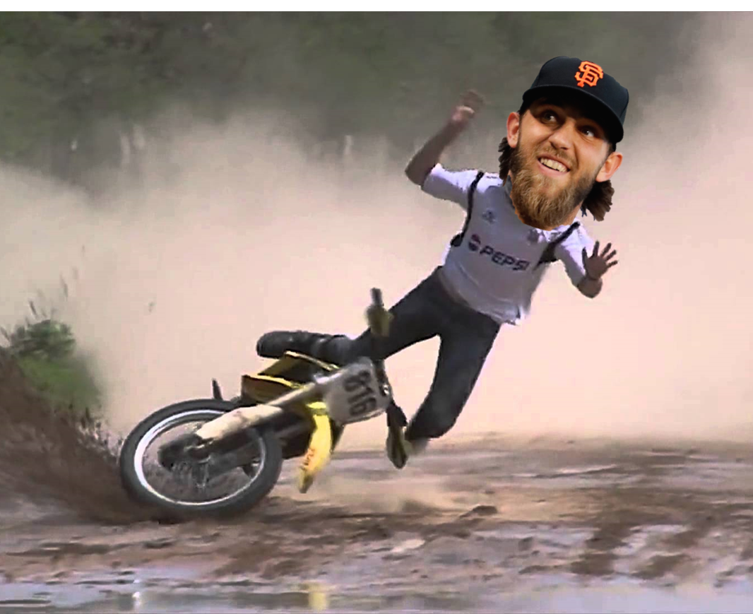 AdamATLien's tweet photo. Dang MadBum, put on a helmet bro! #MLB #MadBum #MadFail #BumShoulder #dirtbike #disabledlist https://t.co/AkC4wOBsH3