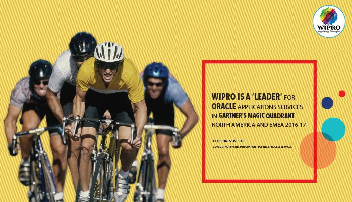 Wipro's tweet image. Wipro is a LEADER in the #OracleApplication Services in @Gartner_Inc Magic Quadrant, EMEA 2017
bddy.me/2psktme