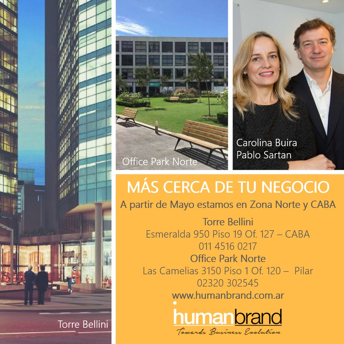 En Mayo inauguramos nuestra oficina en Zona Norte y la nueva sede de CABA en Torre Bellini. Estamos cada vez más cerca de tu negocio. #RRHH