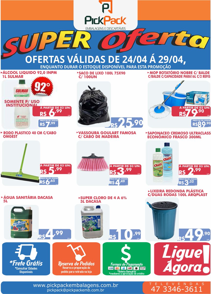 pickpacksc's tweet image. Olá Clientes amigos!!!
 Que tal começar a semana aproveitando nossas ofertas imperdíveis?