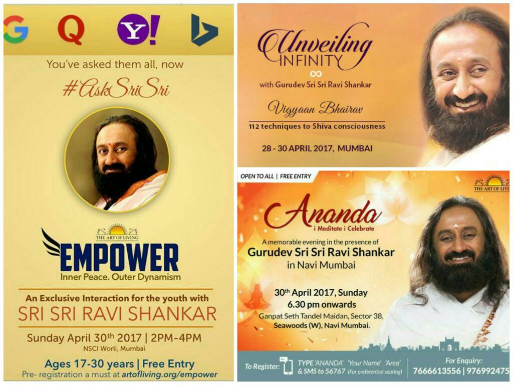 When Master enters our life;seeking stops blossoming begins!! @SriSri eagerly waiting to spend time with U 😁 #SriSriInMumbai 28th April 2017