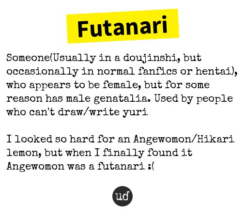 تويتر Urban Dictionary على تويتر Doyoungsob Futanari Someone Usually In A Doujinshi But Occasionally In Nor Https T Co Jvlkjyhjlx Https T Co Mmfbq0wiqc