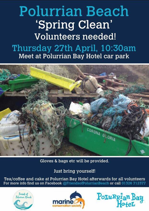 Get involved in the next #BeachClean this Thursday. <a href="/PolurrianHotel/">Polurrian on the Lizard</a> provide Tea/ Coffee and Cake after your hard work. #plasticpollution