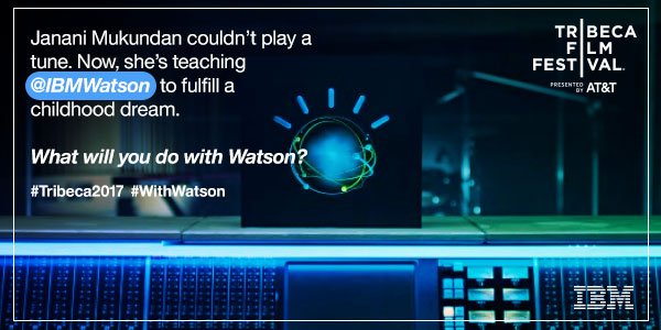 Tribeca's tweet image. IBM asks artists and makers to reimagine their craft with @IBMWatson. Learn more here: ibm.biz/tribeca2017 #Tribeca2017 #WithWatson