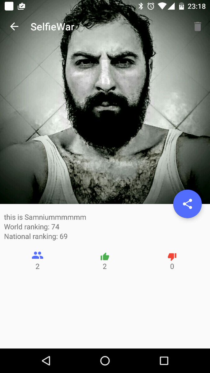 selfiewarapp's tweet image. Try @selfiewarapp! Upload your best #photos and climb the ranking to be the most voted user in the #world 🌍😎📸#selfie #game #friends #android