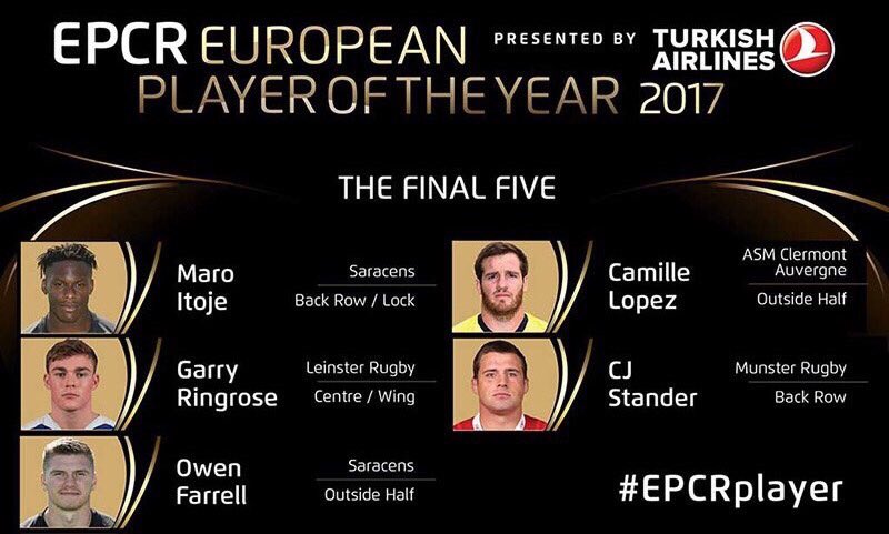 ChampionsCup's tweet photo. Here are the final five for EPCR European Player of the Year 2017 #EPCRplayer

Vote now 👉🏻 https://t.co/pZBKv1Kttq https://t.co/VKfOSl6Iji