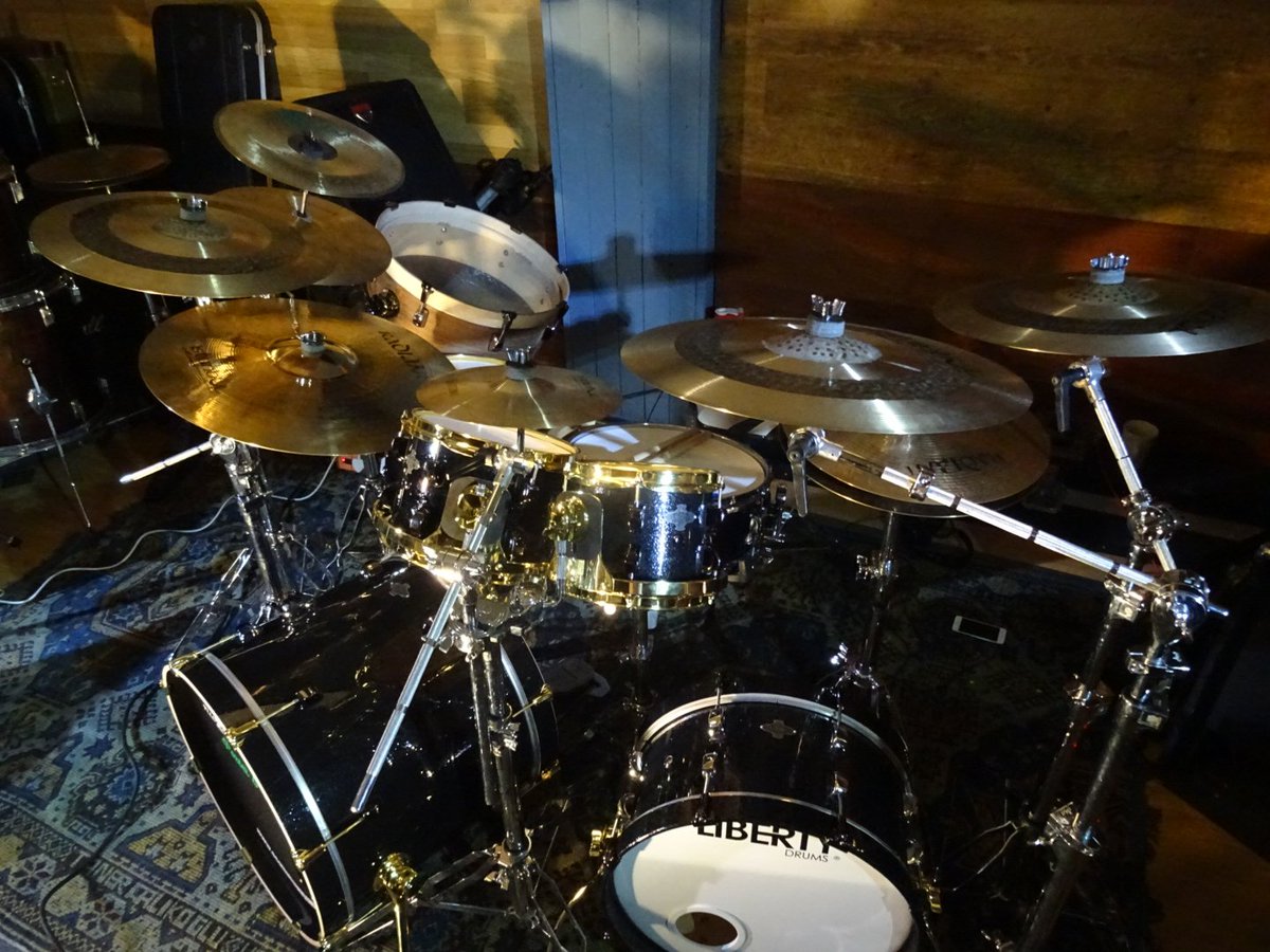 ScottOttaway's tweet photo. Had so much fun in the studio today #teamcode #istanbulmehmet #libertydrums #pellwooddrumsticks #hard_case #cymskin #sledgepad #drumporn https://t.co/pfDQZa3jiu