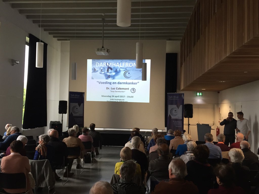 LucColemont's tweet photo. Klaar in #Brugge voor lezing ‘Voeding en @StopDarmkanker’ voor patiëntenvereniging #TalkBlue #samensterk https://t.co/pd5J53D9NU