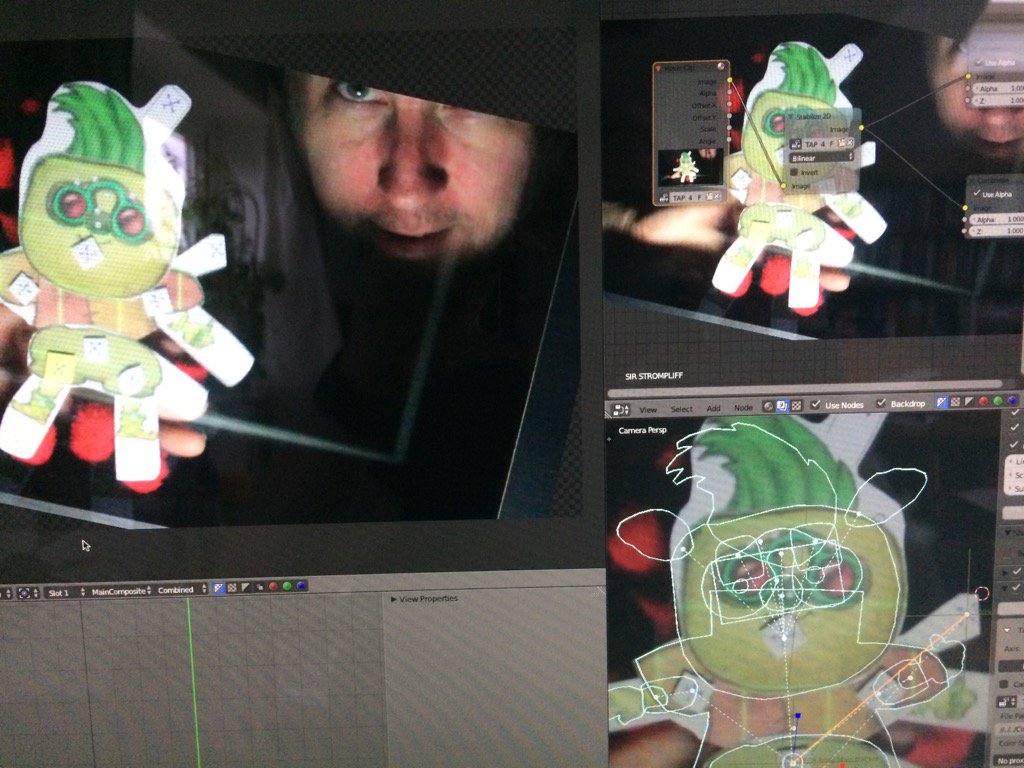 TapocketaStudio's tweet image. Weird screenshot of our puppet motion tracking stuff going on at the mo. #fb #motiontracking #animatedbook