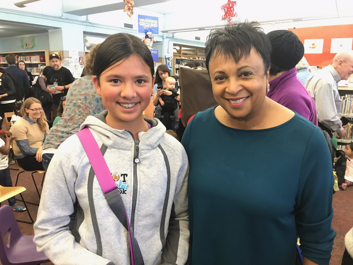 Love meeting future librarian, 13-year-old Jada of San Mateo, CA. The future looks very bright. #librariansrock