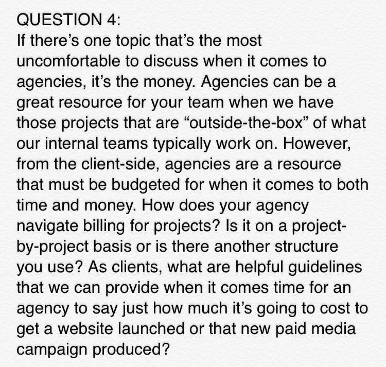 robertcpettit's tweet photo. Question 4 - let’s talk about the money. #AmplifyPRAM @rameyagency @TheFocusGroupMS #advertising #publicrelations https://t.co/NIRRbXOzIw