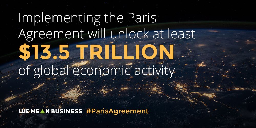 #ParisAgreement gives business the direction + certainty needed, to make forward-looking investments in innovation + infrastructure