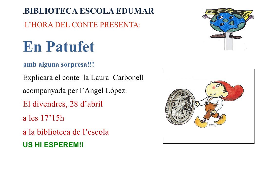 Us hi esperem el proper divendres 28 d'abril a la propera Hora del Conte!!