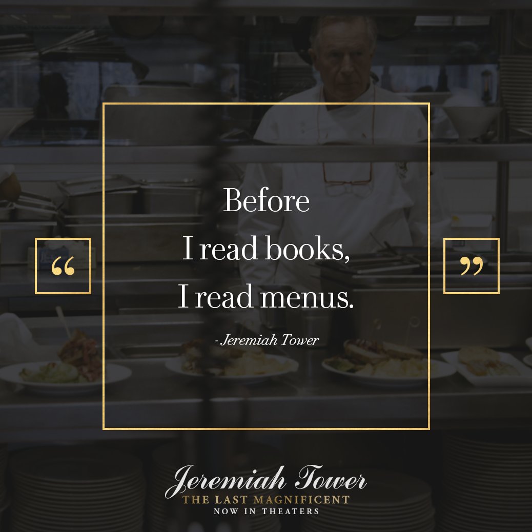 Jeremiah Tower's vision became a culinary revolution. See #TheLastMagnificent, NOW PLAYING: gwi.io/veekep