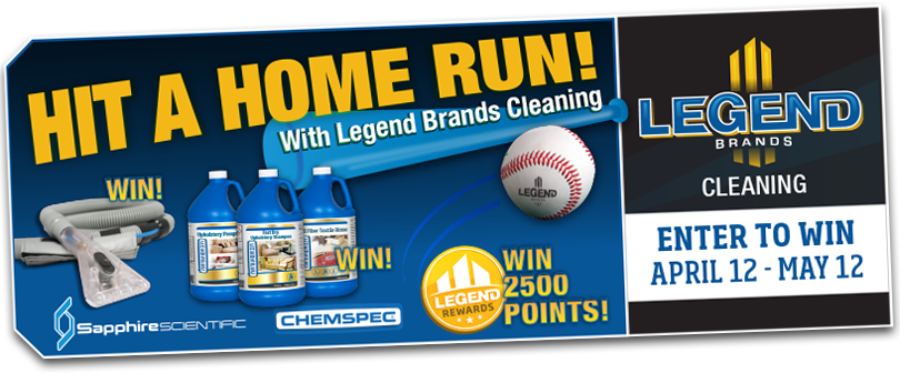 LegendClean's tweet photo. Cover all the bases with Legend Brands! Sweepstakes now running thru 5/12. https://t.co/B0597BKeBy #ACleanWin #CarpetCleaning #CarpetCleaner https://t.co/pnWkJVkFOv