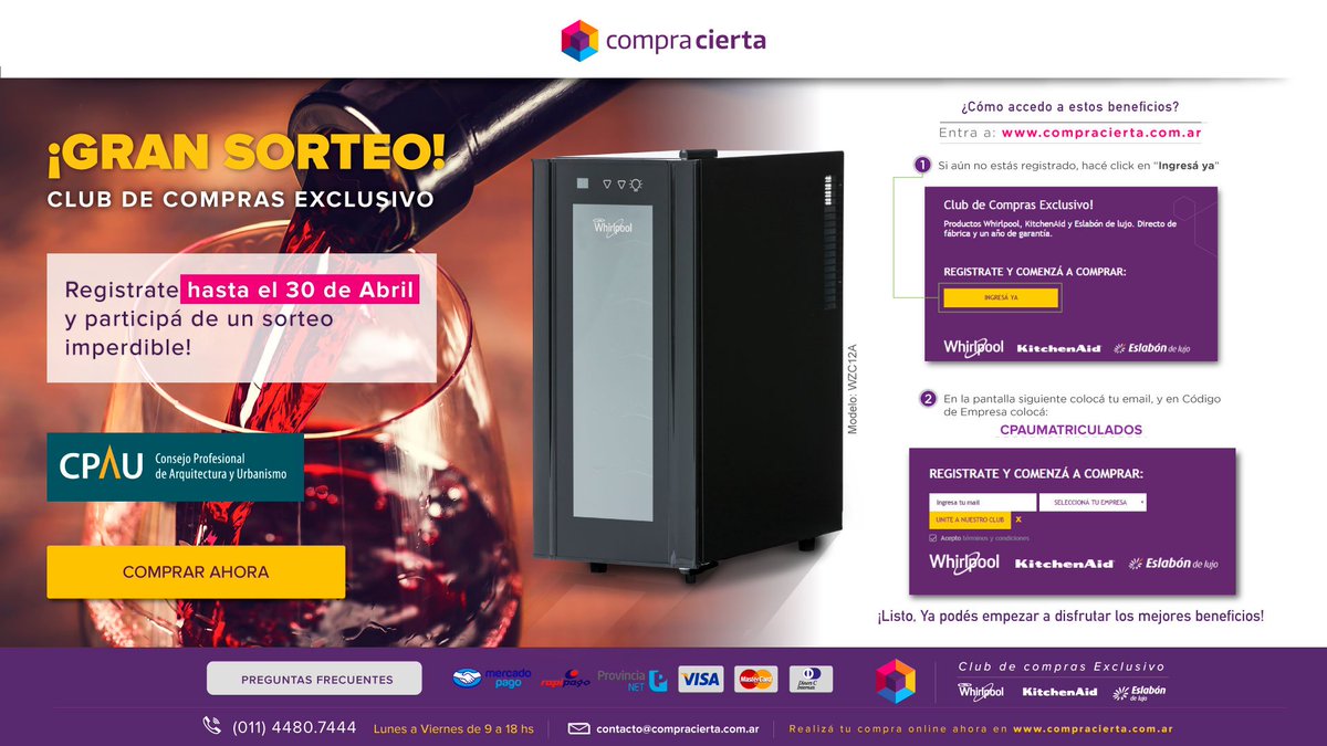 cpauorg's tweet photo. ¡Registrate en #CompraCierta y participá de un sorteo imperdible!  por @beneficioscpau 
https://t.co/lHauAI5E3K https://t.co/lAUvOPv4Yr