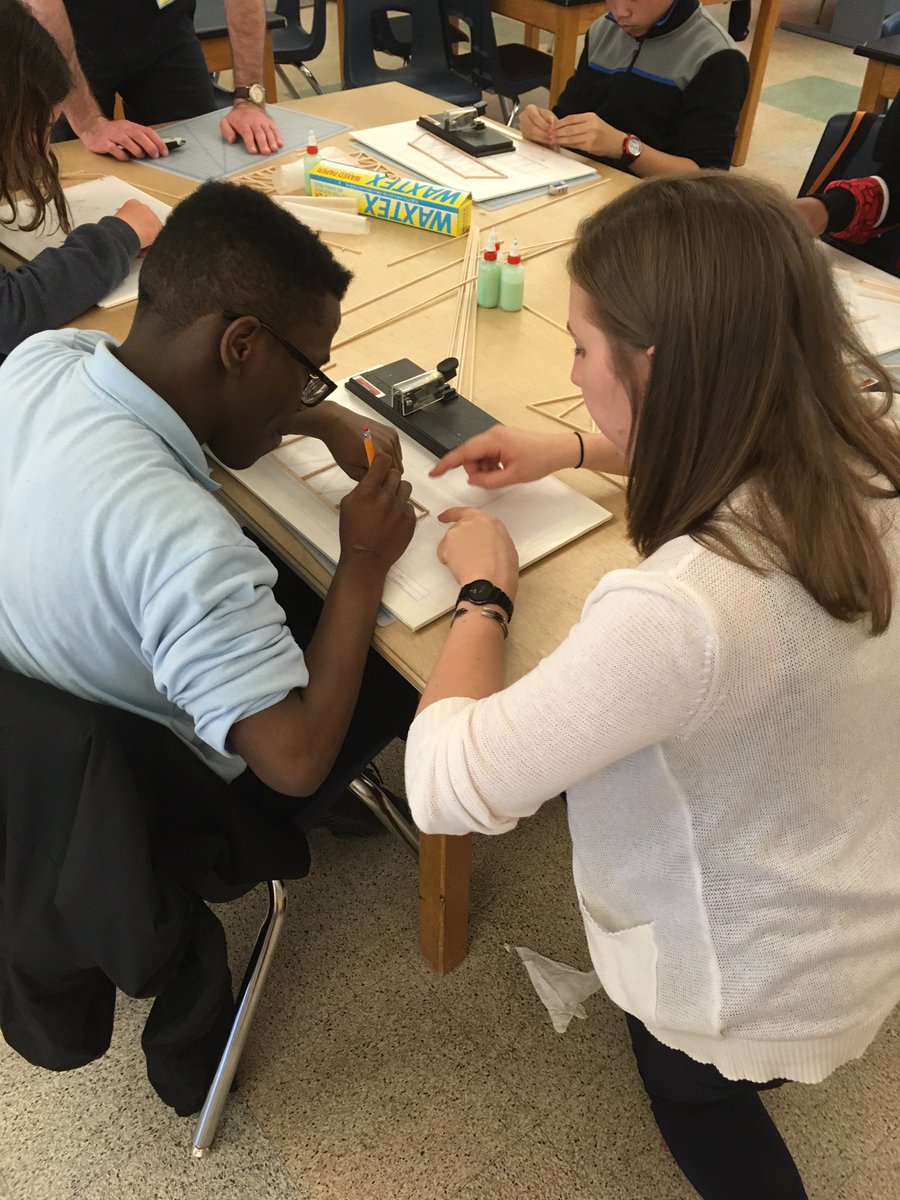 wildcatworkshop's tweet photo. .@PhillyYMF Lindsay helping Robert figure out how to get the perfect angle on his truss bracing #civeclub #wildcatworkshop #asce https://t.co/zpmBtzJ9UM
