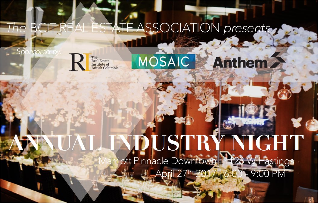 BCIT REA (@bcitrea) on Twitter photo Our Annual Industry Night is just around the corner! Email info@bcitrea.com for more details. Our Annual Industry Night is just around the corner! Email info@bcitrea.com for more details.