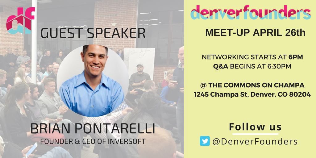This months meet-up features Brian Pontarelli Founder of <a href="/inversoft/">Inversoft</a> #tech #startup #denver #founder #meetup