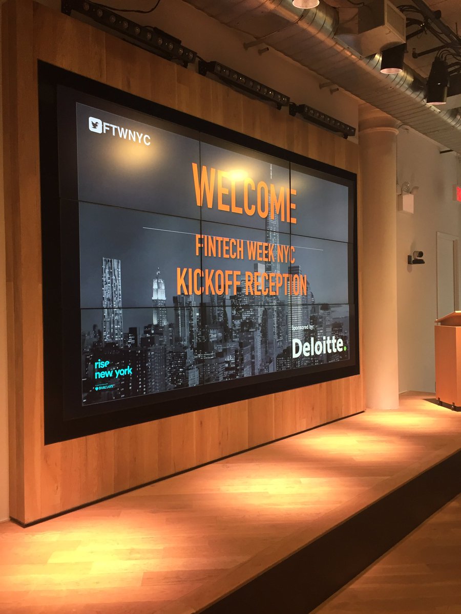 Excited to be at the kickoff event for FinTech Week NYC @ThinkRiseNY! <a href="/Fin_X_Tech/">FinXTech</a> #FTWNYC