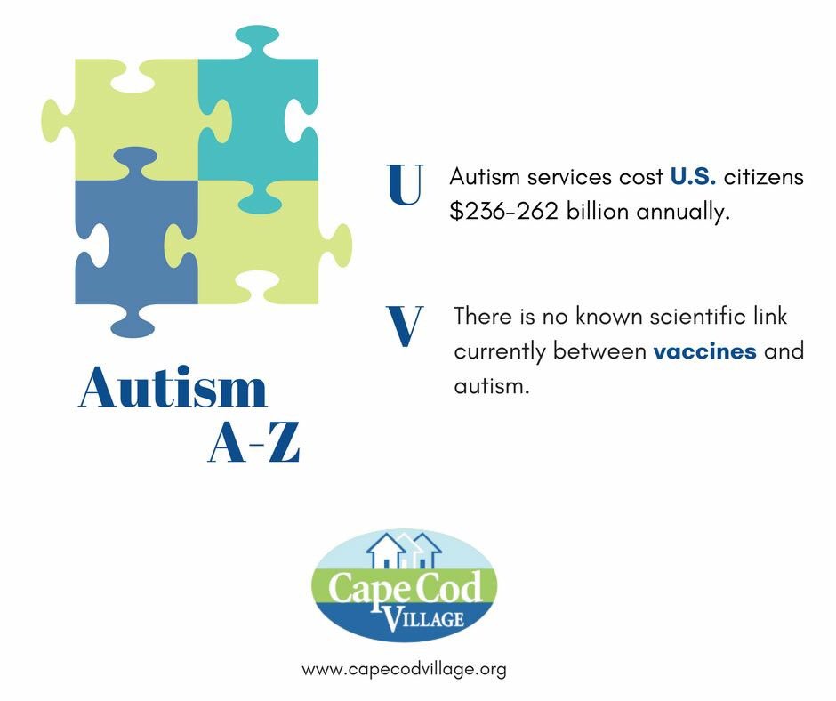 BoostCapeCod's tweet image. This evening's installment of "Autism A-Z" brought to you by Cape Cod Village. Stay tuned for more facts throughout #autismawarenessmonth.