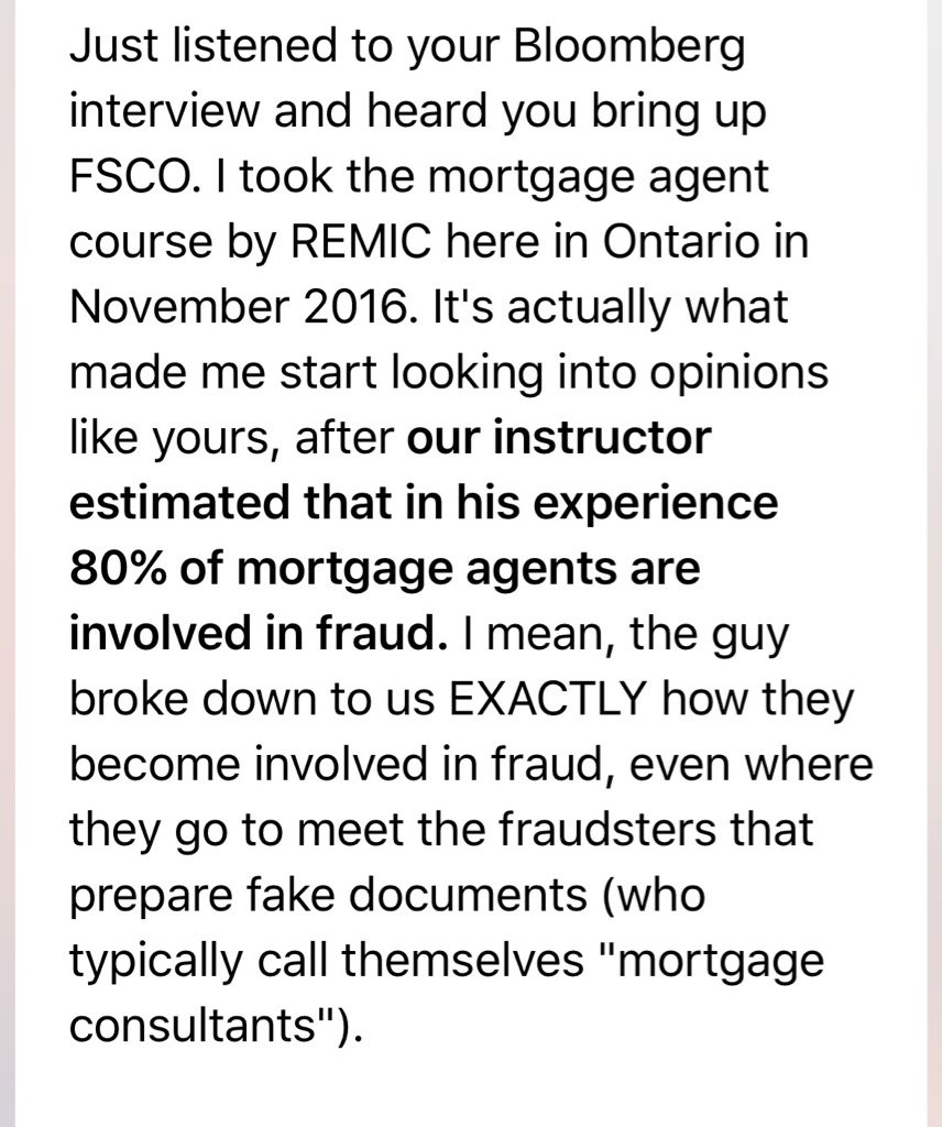 Message about morgage fraud