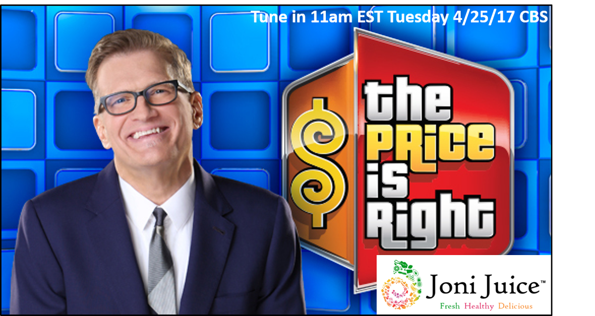 JoniJuice's tweet photo. Check out Joni Juice on The Price Is Right Tuesday morning at 11am EST- find out if someone wins a year's supply of Joni Juice!
#ComeOnDown https://t.co/LBv4zEULdA