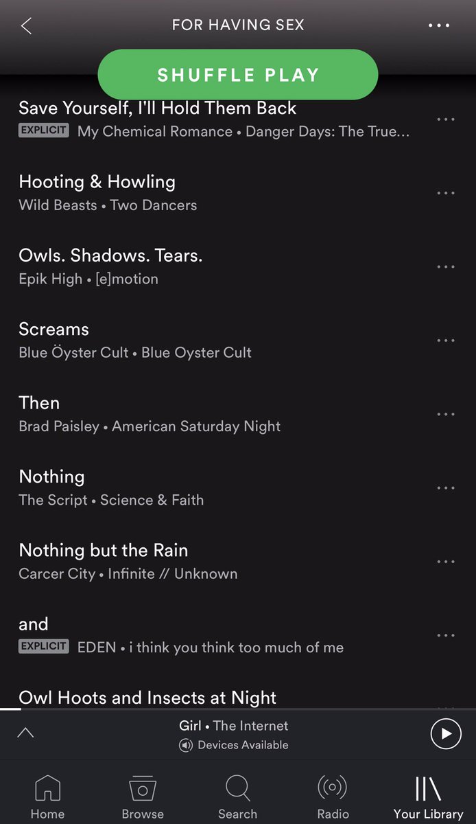 A lot of people have been asking about my infamous playlist for having sex so here you go 😉