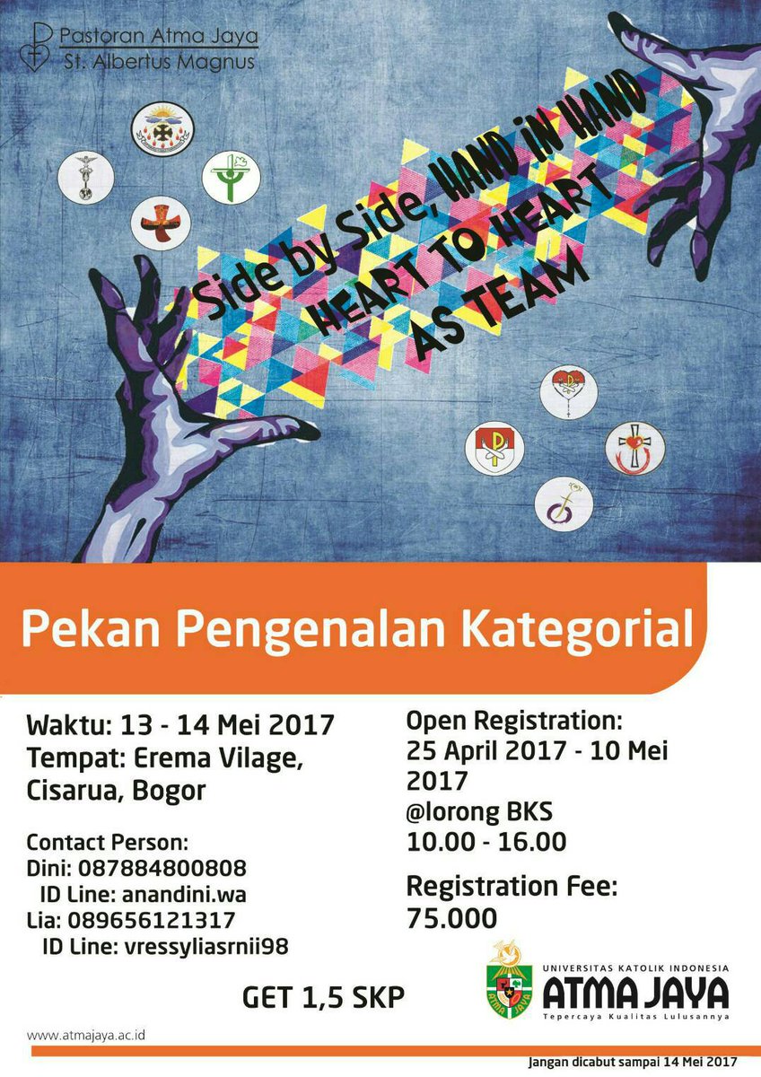 JARKOM PAJ:
Haloooo teman-teman Atma Jaya!  Registrasi online dengan mengisi form dibawah ini!
goo.gl/forms/WakO9J8z…
Yuk, buruan daftar!😁