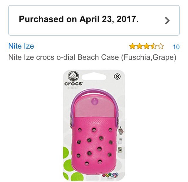 Suzholston's tweet photo. I ordered this and can't wait for it to come. I really hope my phone will fit inside it. #CrocObsessed #CrocsODial #ShouldBeHereSoon #Crocs https://t.co/fsgrZSNMLE