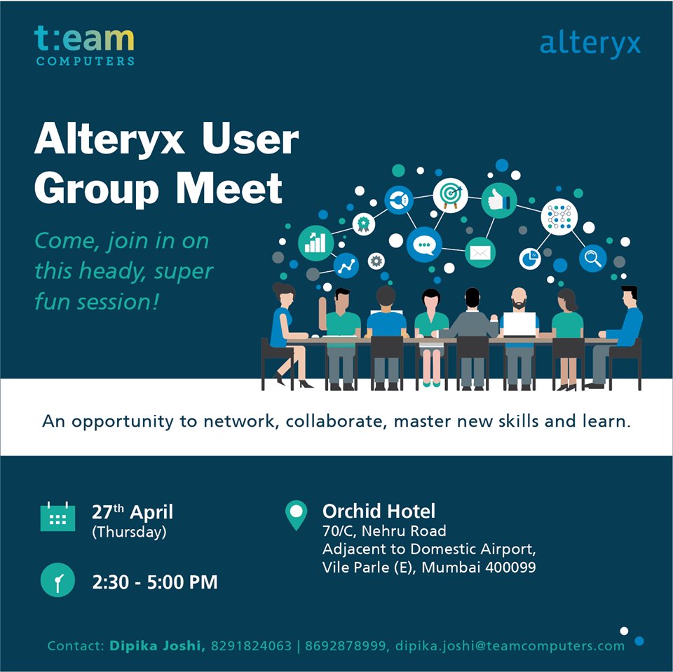 TeamAlteryx's tweet image. Register now for the Alteryx user group meet! You do not want to miss this! goo.gl/ar8oDG

#alteryx #alteryxusergroupmeet