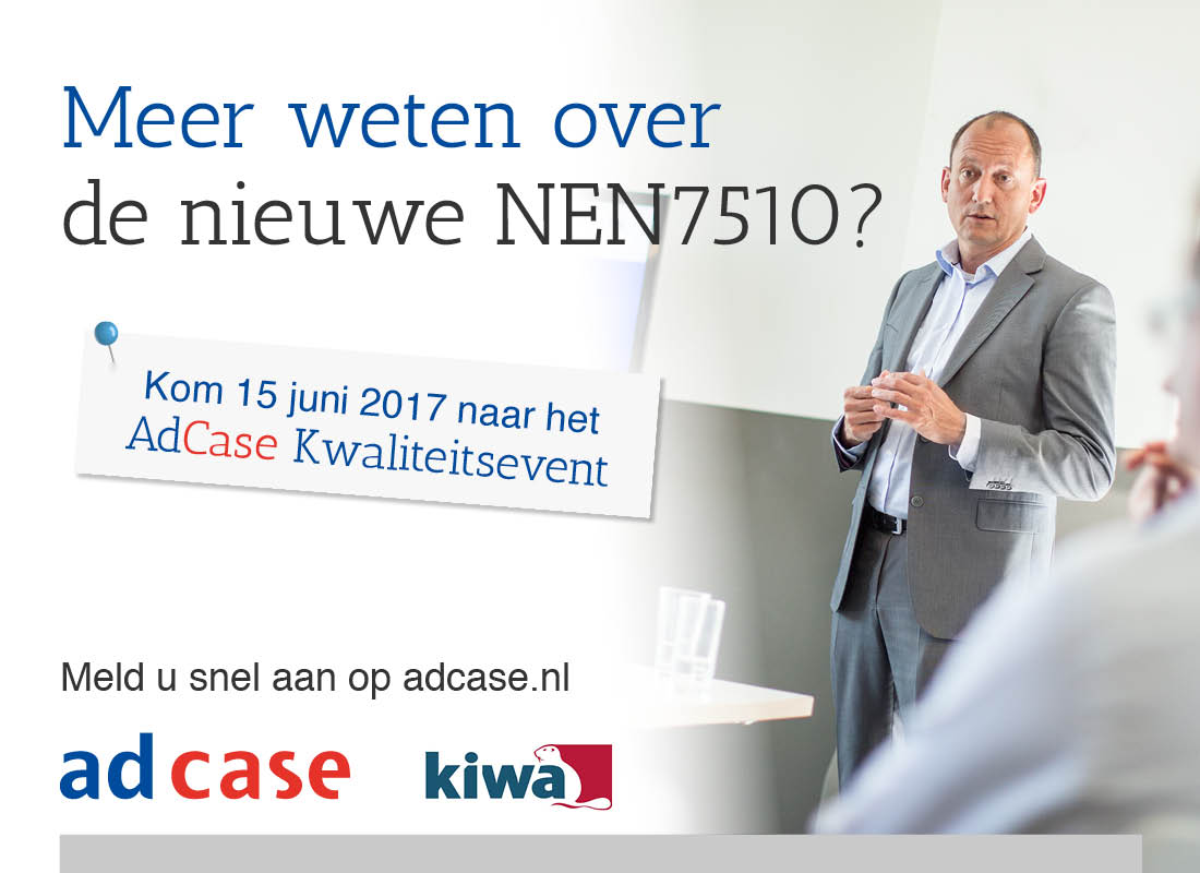 Meer weten over de nieuwe NEN7510? Kom naar ons Kwaliteitsevent 15 juni. adcase.nl/adcase-kwalite… #kwaliteit #zorg #certificering