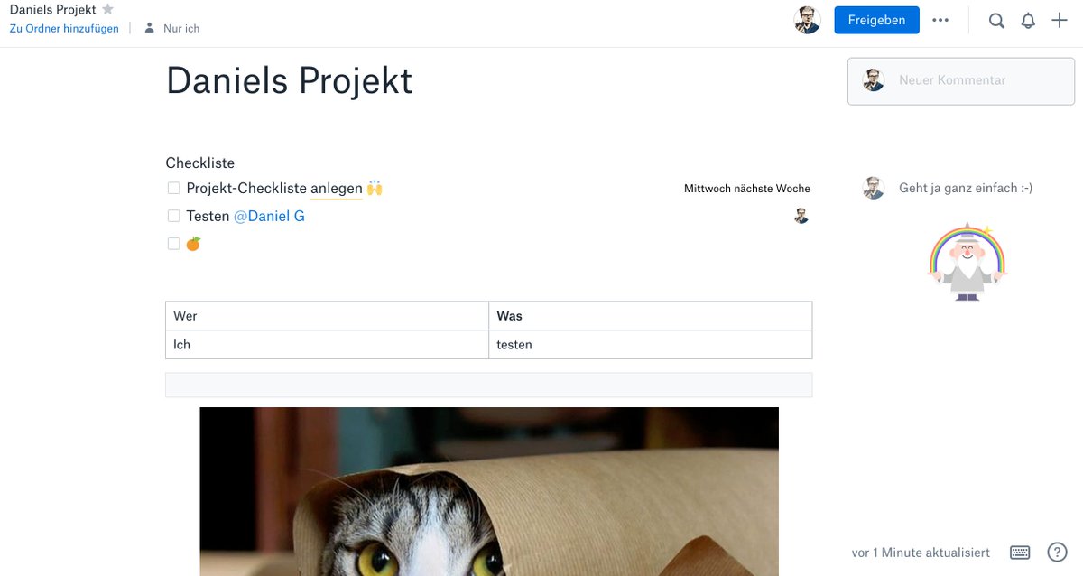 dani_graf's tweet image. Was für ein geniales Tool für Projekt-Management im Team! paper.dropbox.com #paperdropbox #hackpad
