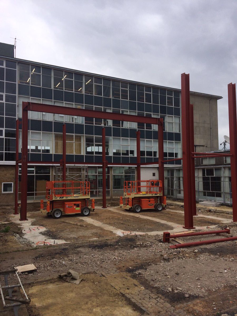 BECCONSTRUCTION's tweet image. Great to see Steel Frame going up at Simon Langton School - Tong Centre @BDBDesignLLP @WoodleyColesLLP