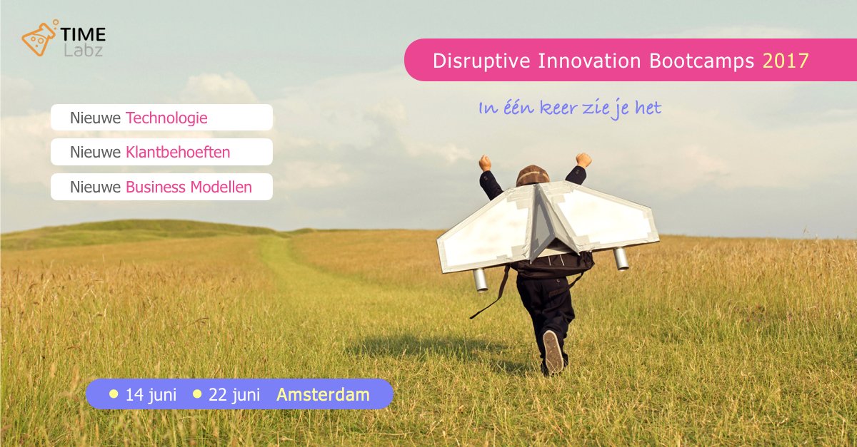 Kom naar onze Disruptive Innovation Bootcamp en zie waar de kansen liggen voor nieuwe groei van jouw business. timelabz.com/bootcamp