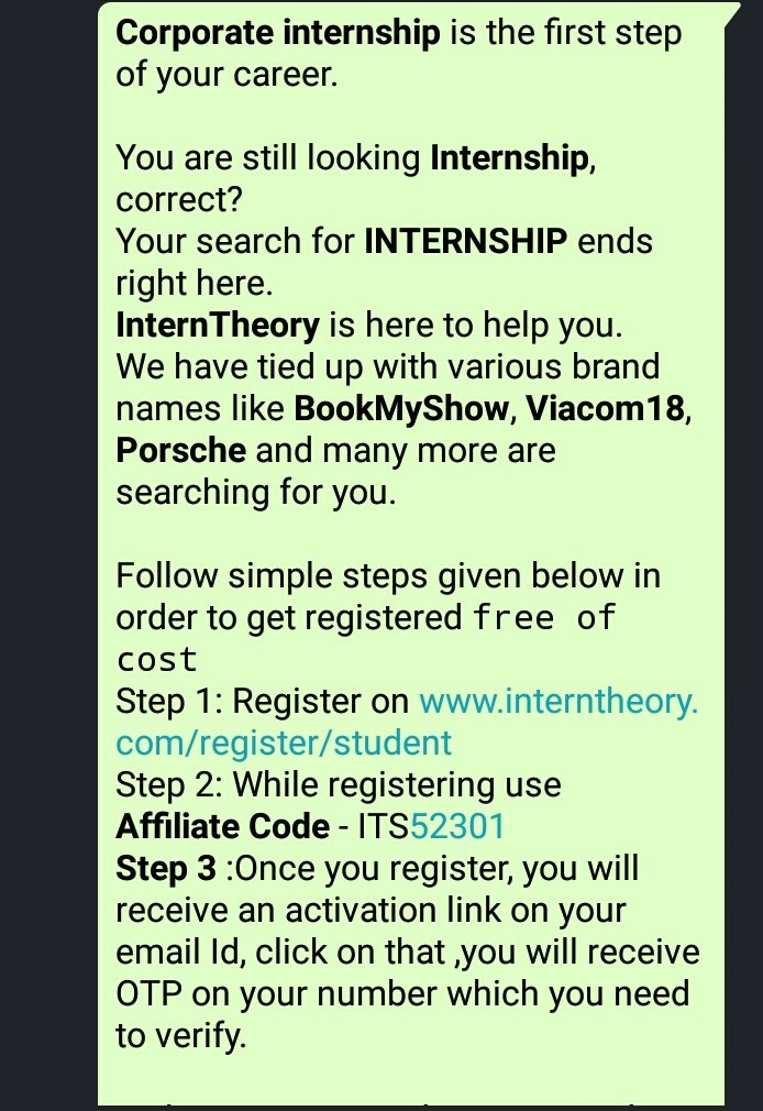 sehajdeep_k's tweet photo. Register free of cost. Find number of Internships. #interntheory #internships #register_now
https://t.co/I97ubFFHny Affiliate code-ITS52301 https://t.co/C86O0oF0KN