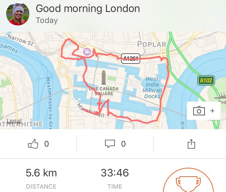 JoanneMurphy_'s tweet photo. Beautiful morning for a run in London, nice easy 5k in the sunshine #workingadventures https://t.co/B439RdMaBj