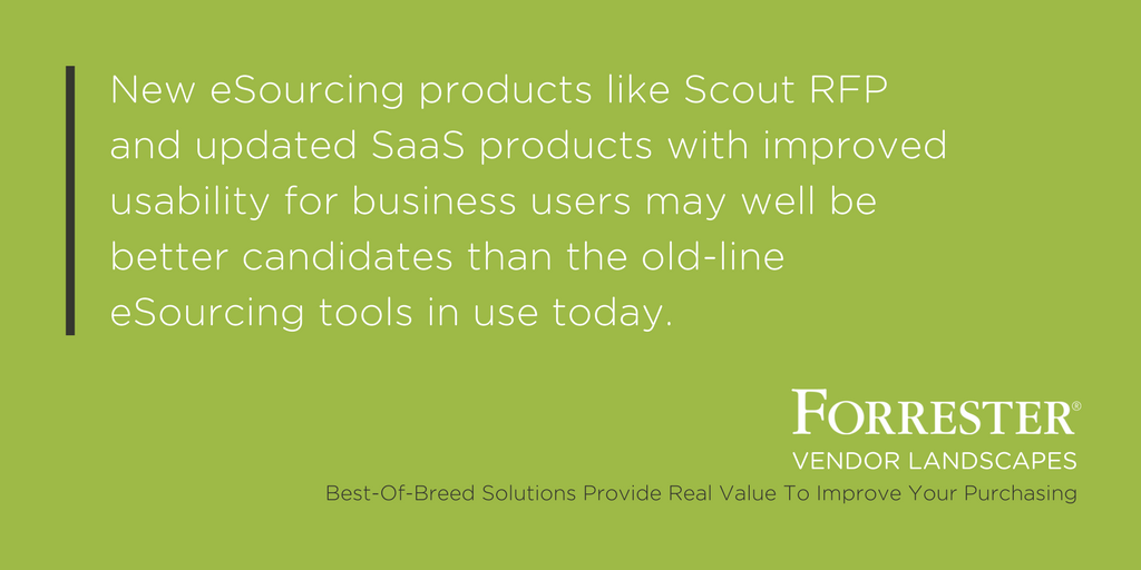 Strategic sourcing that's simple for the business user. Makes sense, right? We think so — and <a href="/forrester/">Forrester</a> agrees: learn.scoutrfp.com/forrester-vend…