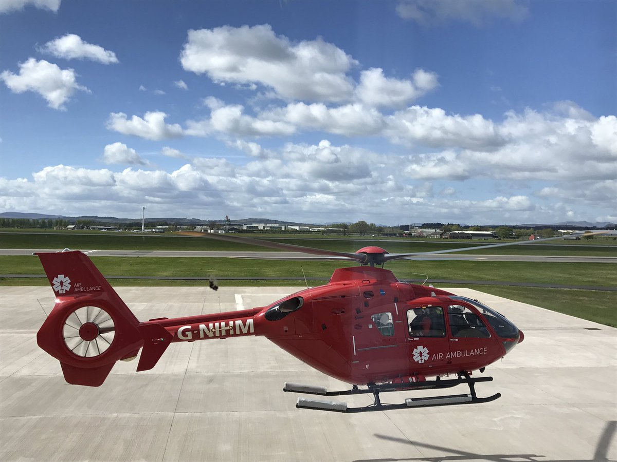 Awesome to see the new Northern Ireland HEMS aircraft @EMRSscotland base. #Delta7 @DocJohnHinds wonderful legacy