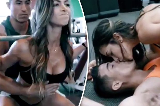 Stunning fitness babe kisses ripped boyfriend intense porn ...