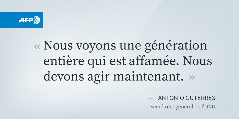 afpfr's tweet image. Cri d'alarme du chef de l'ONU pour éviter la famine au Yémen u.afp.com/4d3h #AFP
