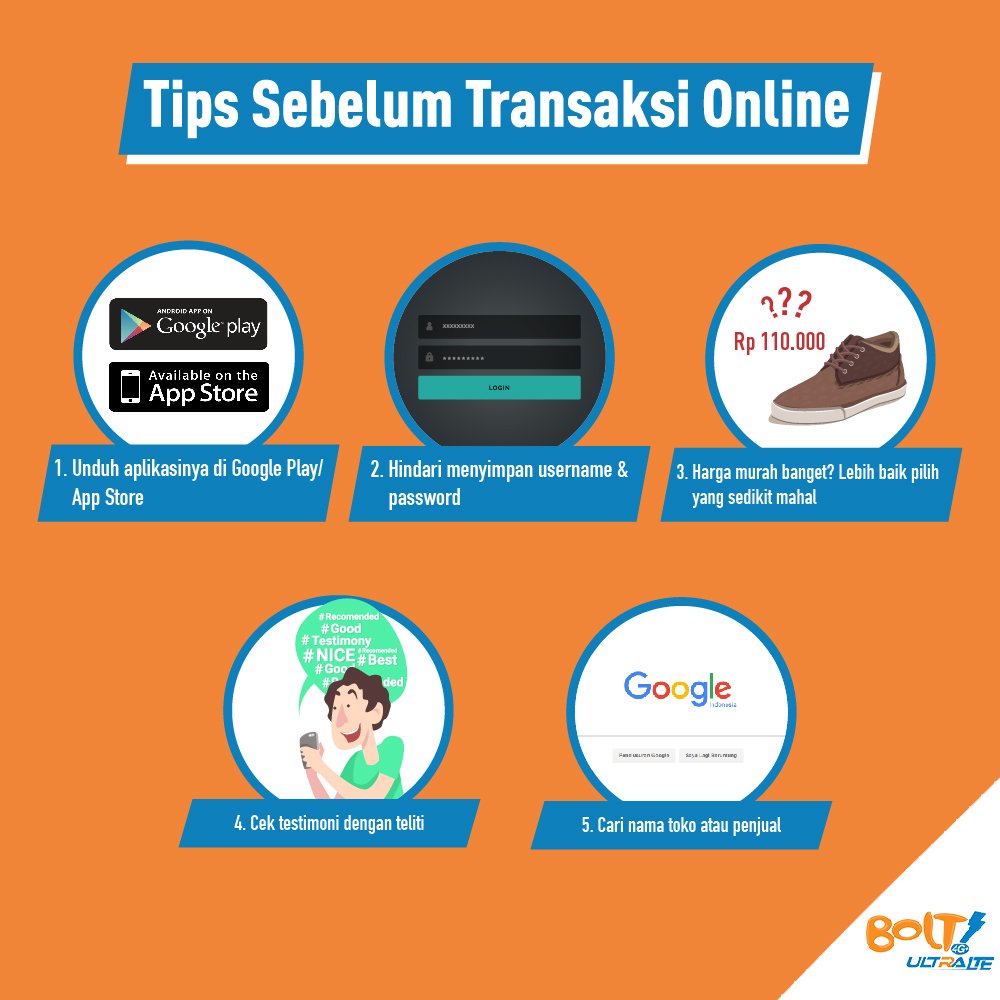 BOLTClub's tweet photo. BOLTers punya cara apalagi agar terhindar penipuan online atau barang yang tidak sesuai? Yuk, saling berbagi di kolom komentar #UltraFever https://t.co/vqeatO070J
