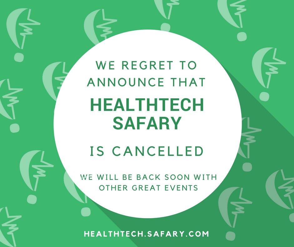 We apologise but Healthtech Safary has been cancelled. It was a tough decision but necessary. We will be back soon with a greater event!