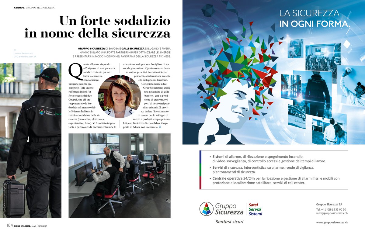 GRUPPO SICUREZZA: UN FORTE SODALIZIO IN NOME DELLA SICUREZZA.

#Ticino #Svizzera  #lugano #rivera  #business #aziende #sinergie #lake